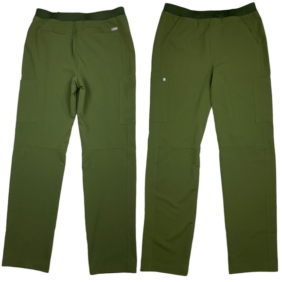 Figs Pants - Figs Technical Collection Scrub Pant L Green Cargo Pockets